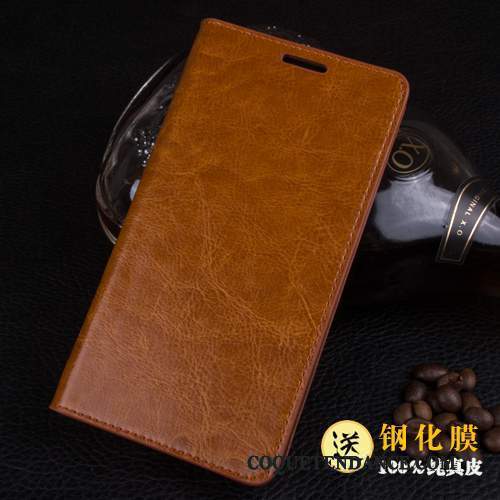 Samsung Galaxy Note 4 Coque Cuir Véritable Étui En Cuir Clamshell Couvercle Arrière De Téléphone