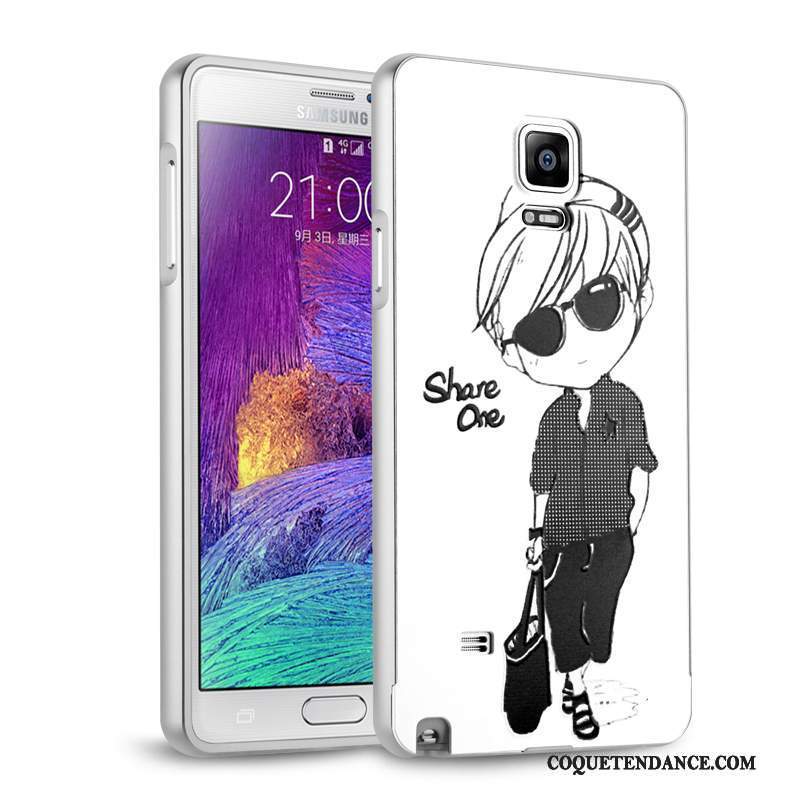 Samsung Galaxy Note 4 Coque Miroir Border Protection Métal Argent