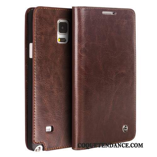 Samsung Galaxy Note 4 Coque Rouge Étui Protection Cuir Véritable