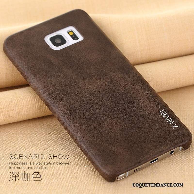 Samsung Galaxy Note 5 Coque Marron Étui Étui En Cuir De Téléphone Incassable