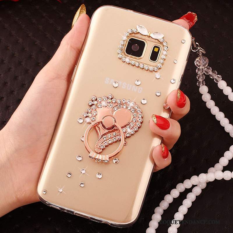 Samsung Galaxy Note 5 Coque Rose Silicone Protection Ornements Suspendus