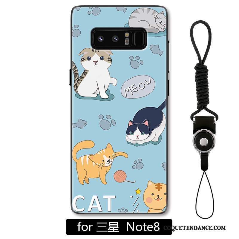 Samsung Galaxy Note 8 Coque Bleu Clair Charmant Ornements Suspendus Protection Étui