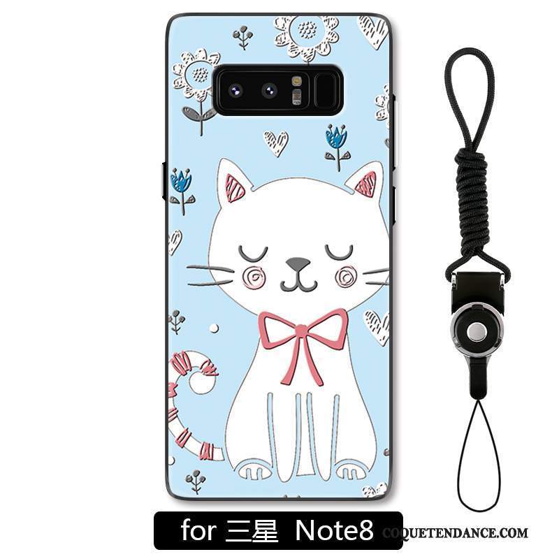 Samsung Galaxy Note 8 Coque Bleu Clair Charmant Ornements Suspendus Protection Étui