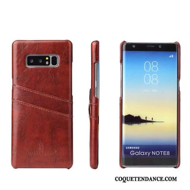 Samsung Galaxy Note 8 Coque Carte Étui En Cuir Protection Bleu Couvercle Arrière