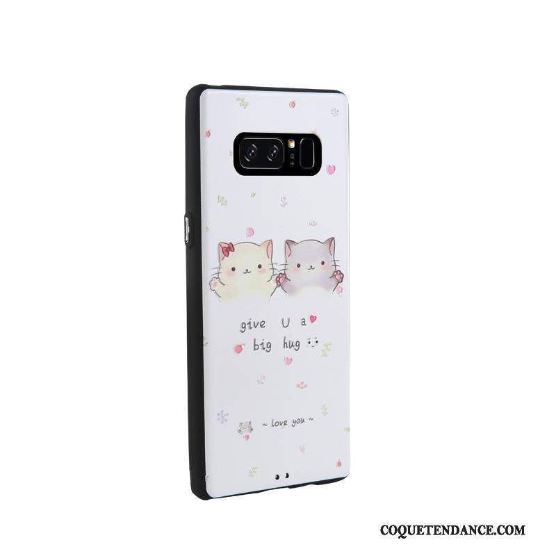 Samsung Galaxy Note 8 Coque Fluide Doux De Téléphone Gaufrage Dessin Animé Noir