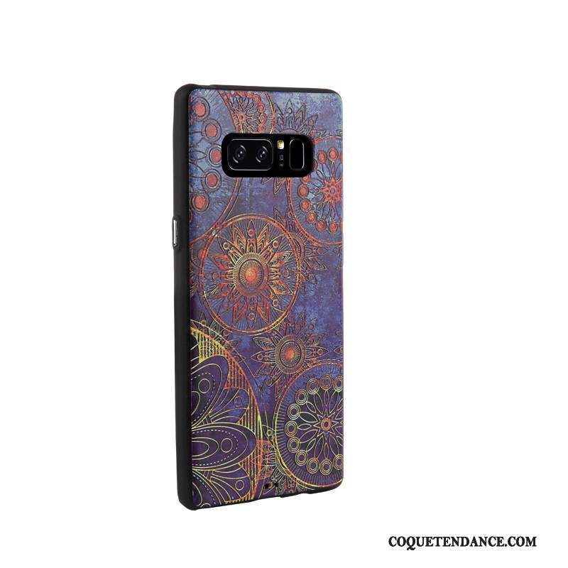 Samsung Galaxy Note 8 Coque Fluide Doux De Téléphone Gaufrage Dessin Animé Noir