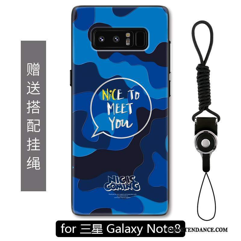 Samsung Galaxy Note 8 Coque Incassable Bleu Gaufrage De Téléphone Camouflage