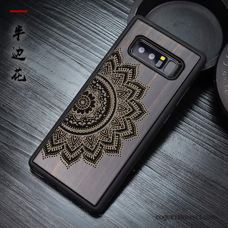 Samsung Galaxy Note 8 Coque Incassable Étui Protection Bois Massif Style Chinois