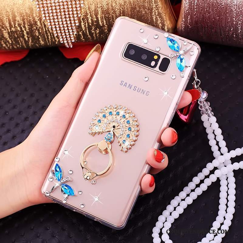 Samsung Galaxy Note 8 Coque Ornements Suspendus Anneau Protection Silicone Incassable