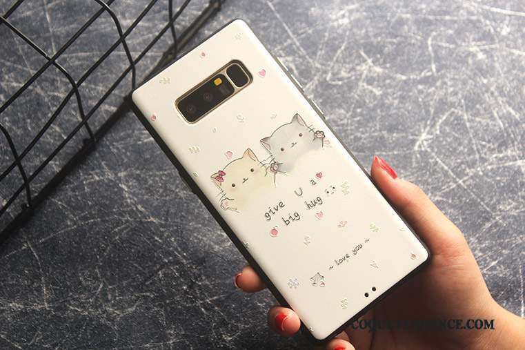 Samsung Galaxy Note 8 Coque Silicone Protection Fluide Doux Délavé En Daim Modèle Fleurie