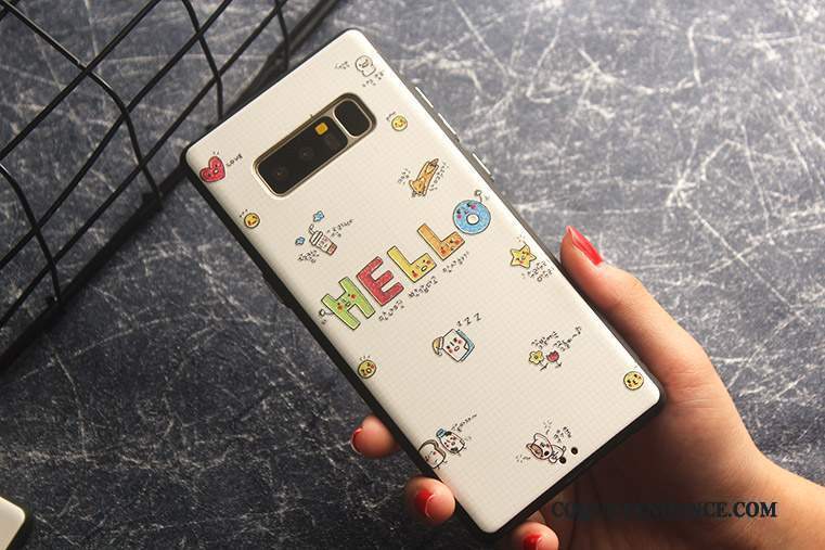 Samsung Galaxy Note 8 Coque Silicone Protection Fluide Doux Délavé En Daim Modèle Fleurie