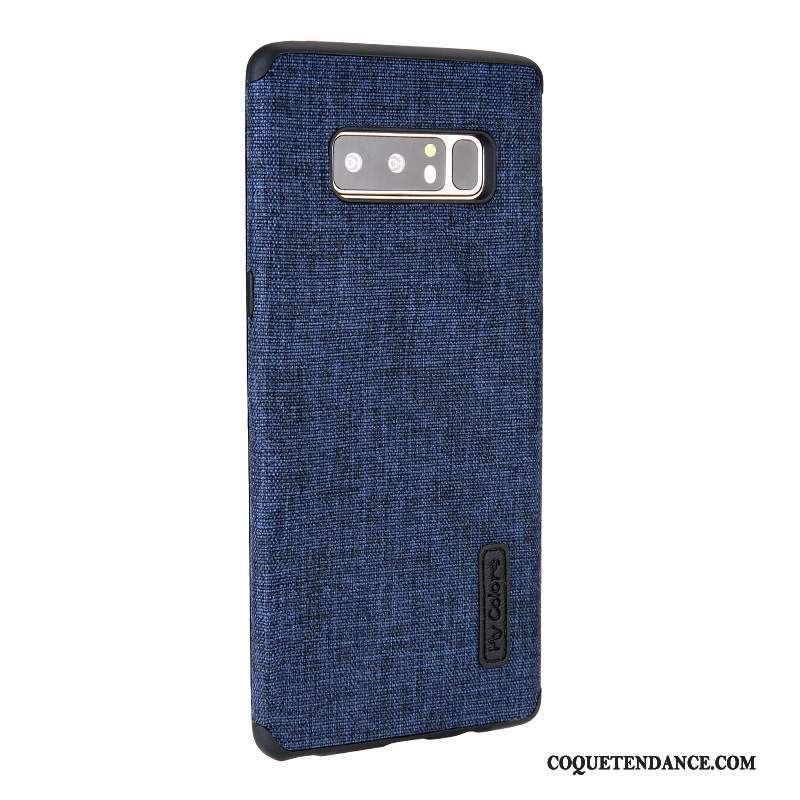Samsung Galaxy Note 8 Coque Tout Compris Tissu Bleu Marin Protection