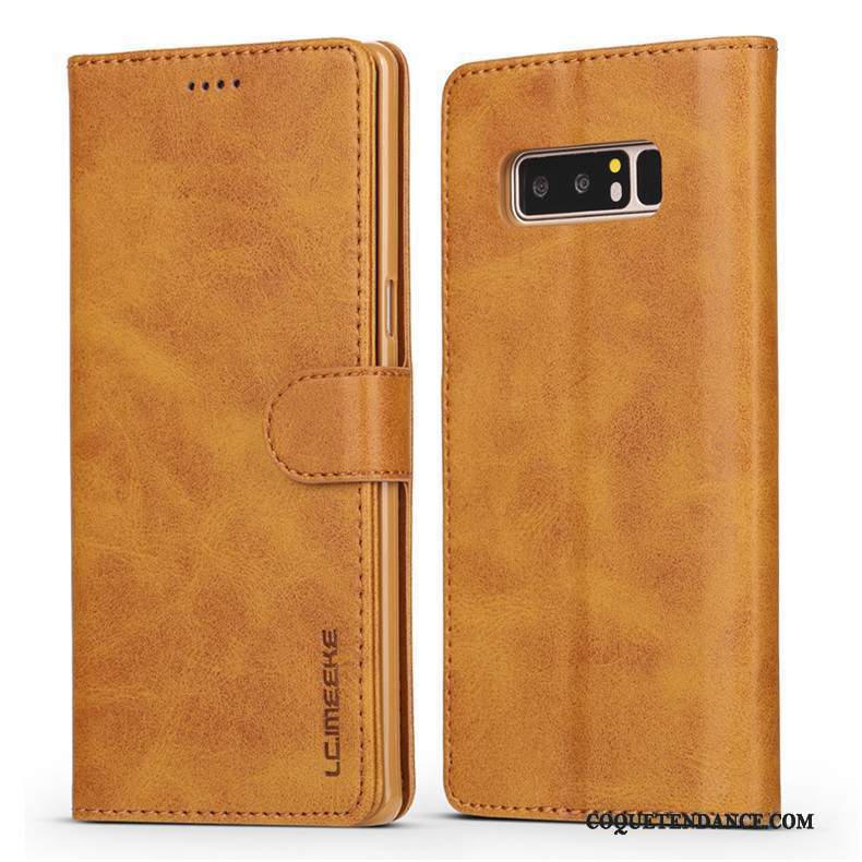 Samsung Galaxy Note 8 Coque Étui En Cuir Business Incassable Protection Gris