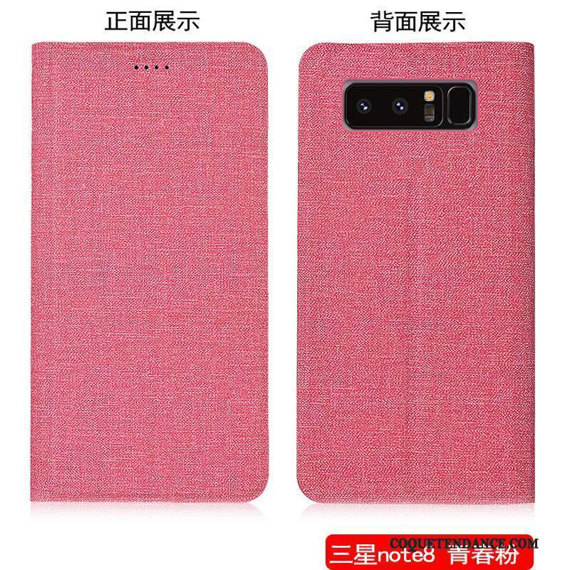 Samsung Galaxy Note 8 Coque Étui En Cuir Multicolore Protection Lin Incassable