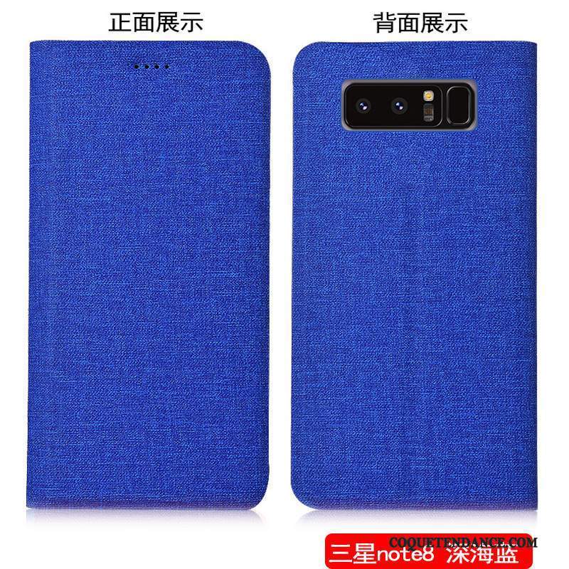 Samsung Galaxy Note 8 Coque Étui En Cuir Multicolore Protection Lin Incassable