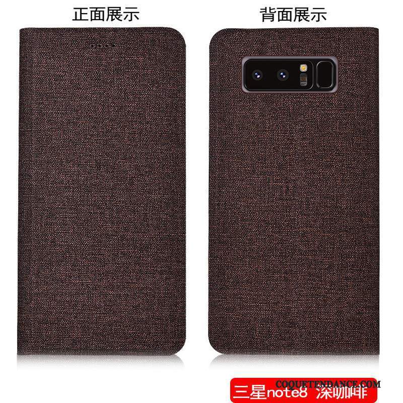 Samsung Galaxy Note 8 Coque Étui En Cuir Multicolore Protection Lin Incassable