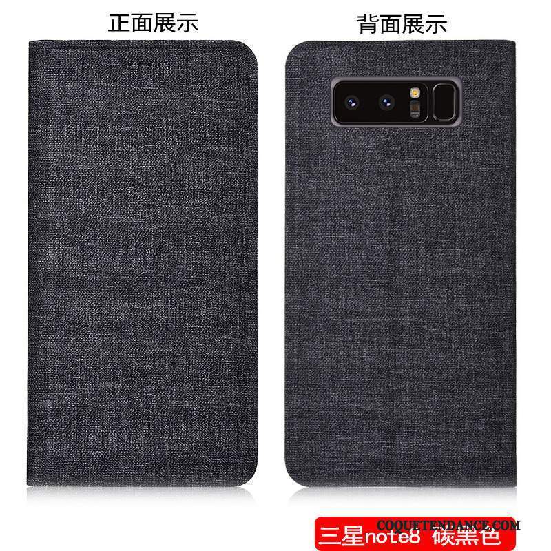 Samsung Galaxy Note 8 Coque Étui En Cuir Multicolore Protection Lin Incassable