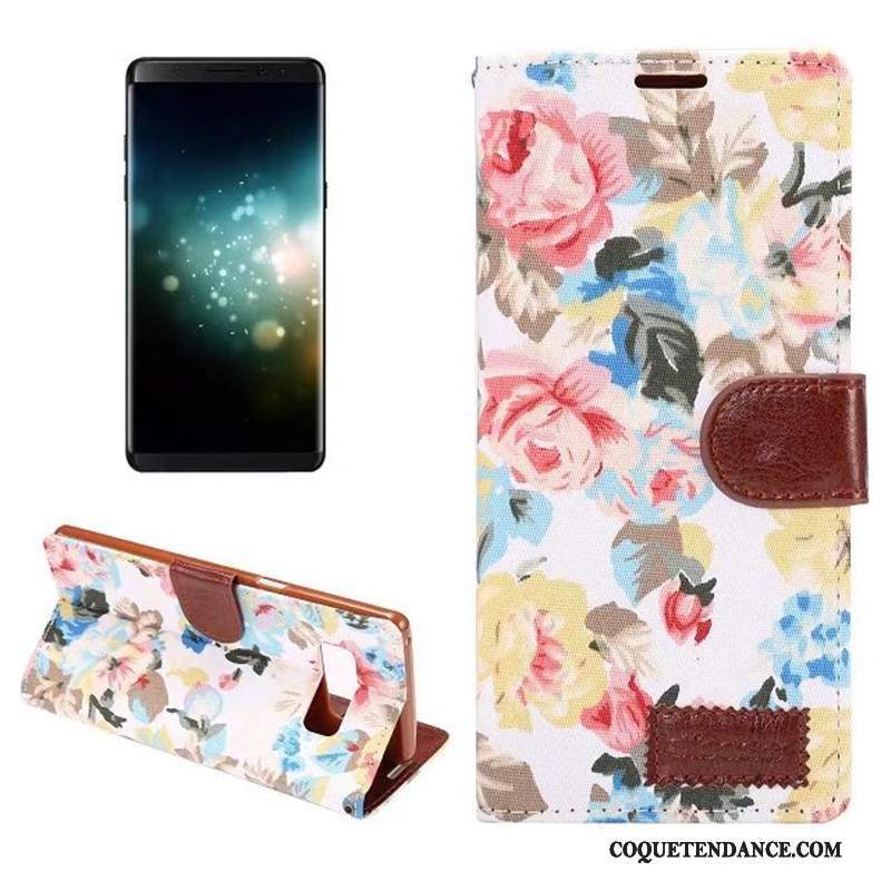Samsung Galaxy Note 8 Coque Étui Étui En Cuir Multicolore Fleur Modèle Fleurie