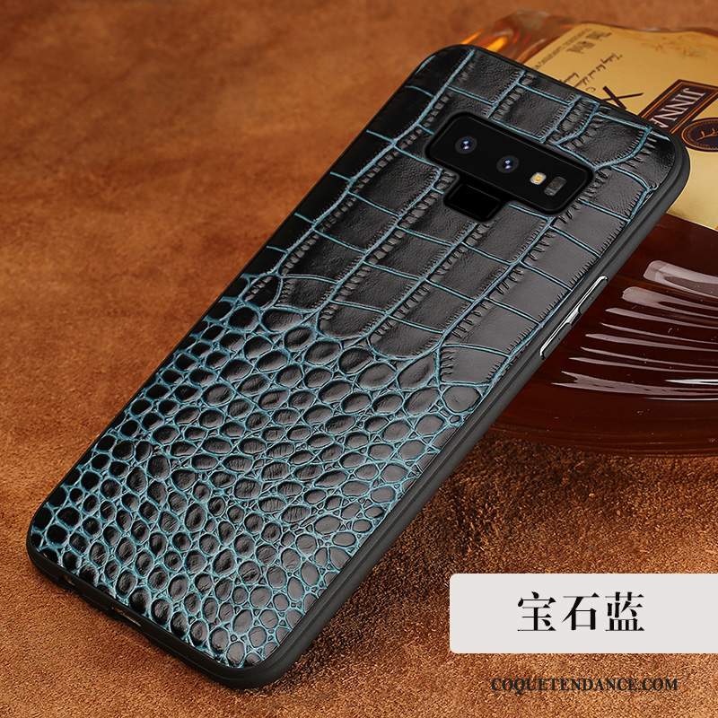 Samsung Galaxy Note 9 Coque Cuir Véritable Fluide Doux Protection De Téléphone Incassable