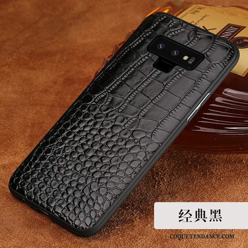 Samsung Galaxy Note 9 Coque Cuir Véritable Fluide Doux Protection De Téléphone Incassable