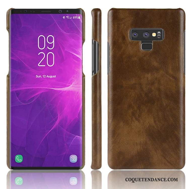 Samsung Galaxy Note 9 Coque Incassable Modèle Fleurie Cuir Vintage