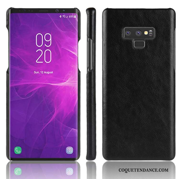 Samsung Galaxy Note 9 Coque Protection Rouge Cuir Litchi