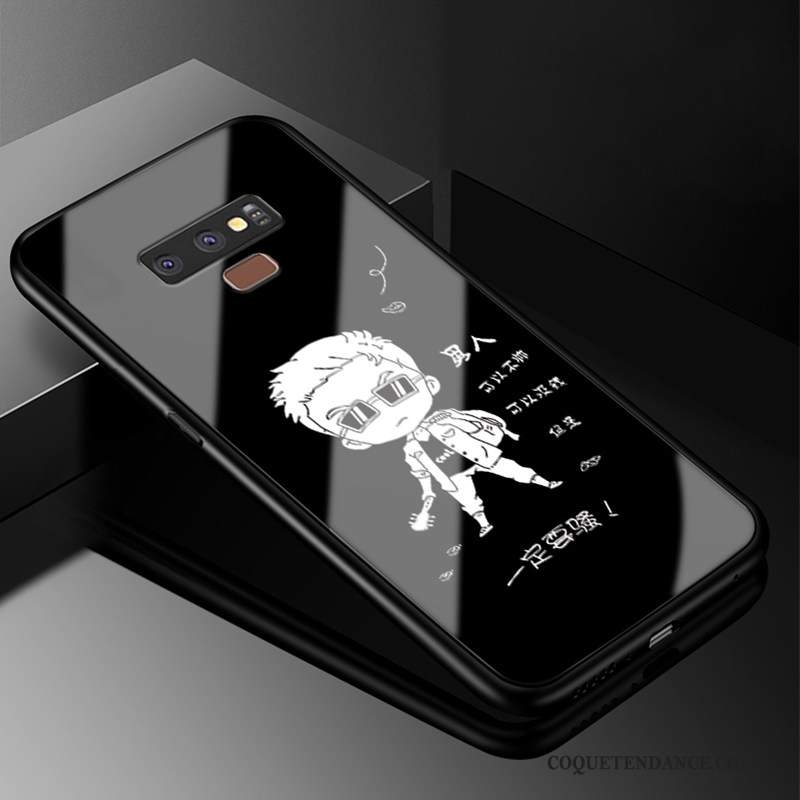 Samsung Galaxy Note 9 Coque Verre Tendance Personnalité Protection Noir