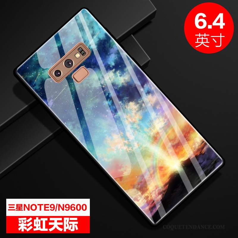 Samsung Galaxy Note 9 Coque Étui Verre Bleu Incassable