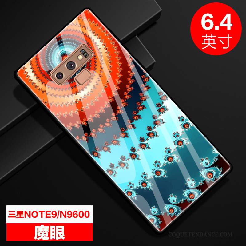 Samsung Galaxy Note 9 Coque Étui Verre Bleu Incassable