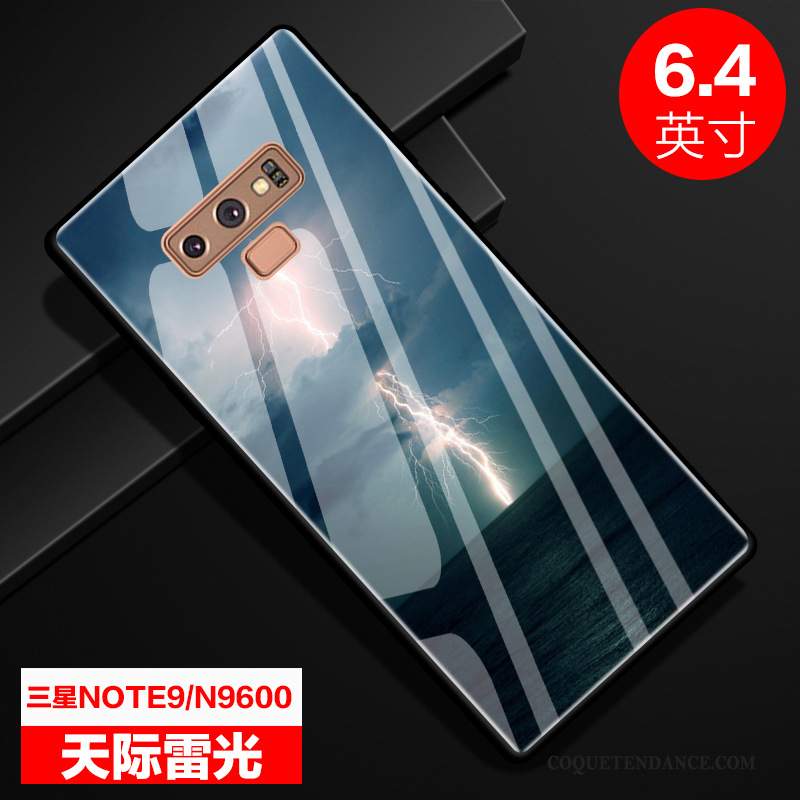 Samsung Galaxy Note 9 Coque Étui Verre Bleu Incassable