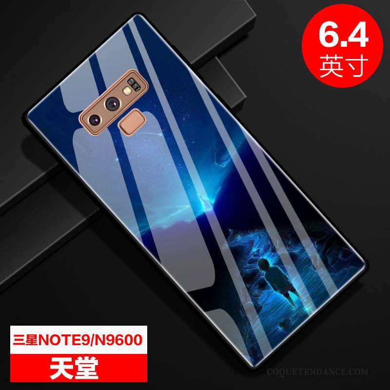 Samsung Galaxy Note 9 Coque Étui Verre Bleu Incassable