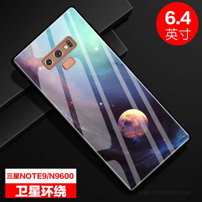 Samsung Galaxy Note 9 Coque Étui Verre Bleu Incassable