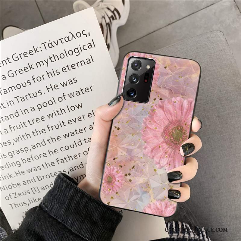 Samsung Galaxy Note20 Ultra Coque Modèle Fleurie Fleur Rose Incassable De Téléphone