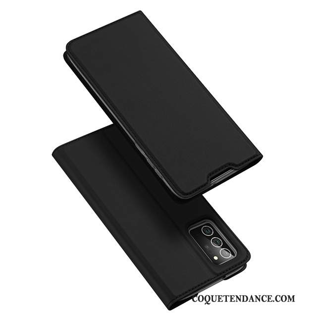 Samsung Galaxy Note20 Ultra Coque Très Mince De Téléphone Magnétisme Rose Étui En Cuir