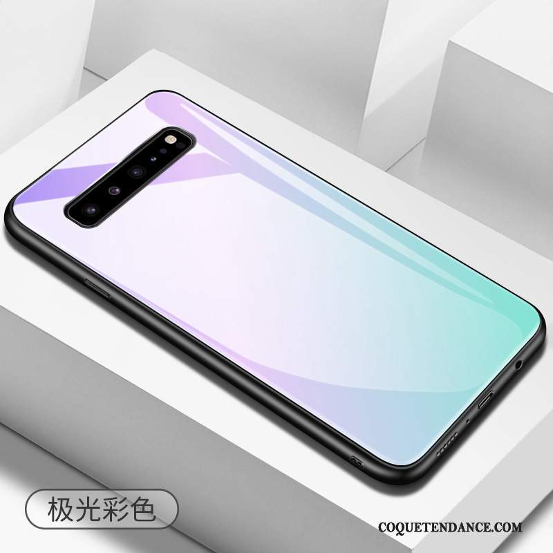 Samsung Galaxy S10 5g Coque Couleur Unie Protection De Téléphone Tout Compris Verre