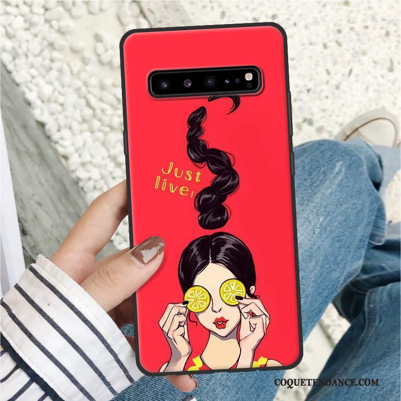 Samsung Galaxy S10 5g Coque Marque De Tendance De Téléphone Rouge Étui Dessin Animé