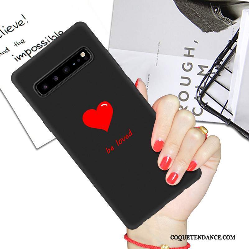 Samsung Galaxy S10 5g Coque Étui Protection Dessin Animé Noir Net Rouge