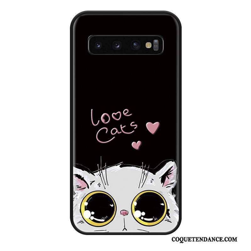 Samsung Galaxy S10+ Coque Charmant Tout Compris Chat Ornements Suspendus Protection