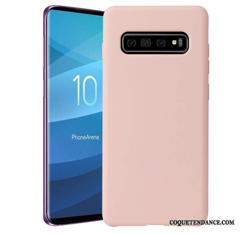 Samsung Galaxy S10 Coque Couleur Unie Fluide Doux Rouge De Téléphone Tendance