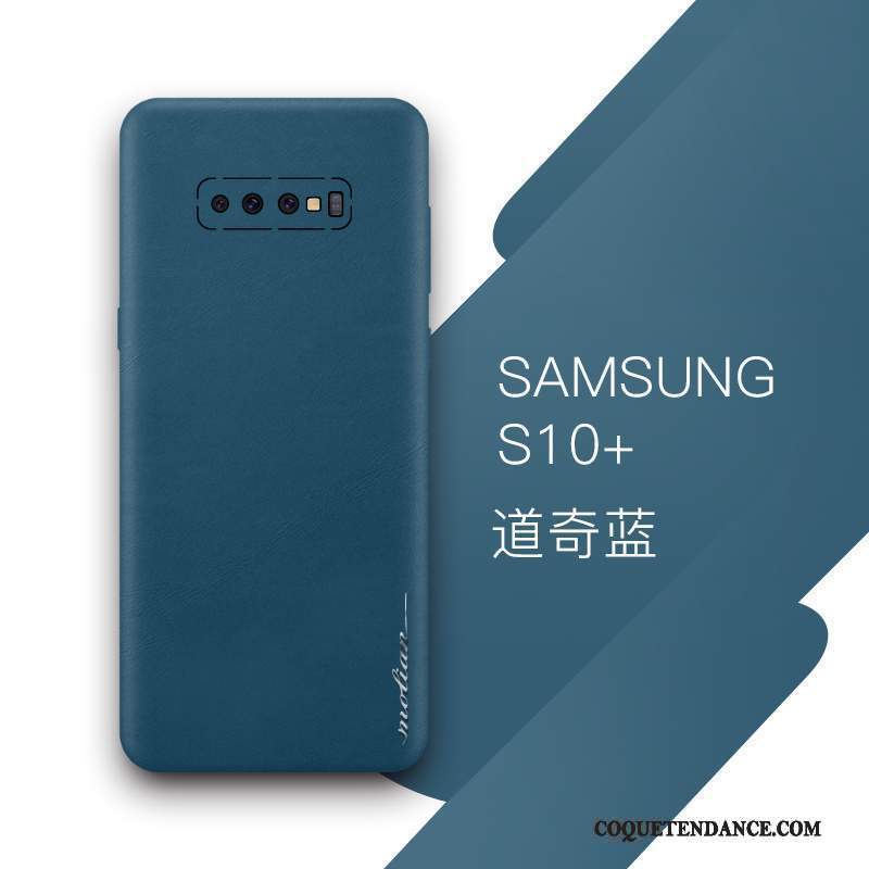Samsung Galaxy S10+ Coque Cuir Véritable Créatif Étui De Téléphone Très Mince