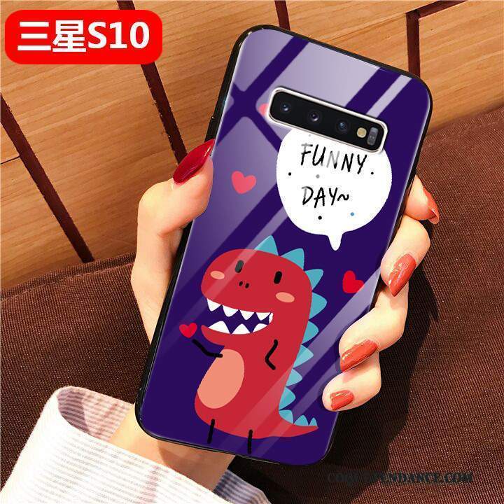 Samsung Galaxy S10 Coque Dessin Animé De Téléphone Verre Difficile Étui