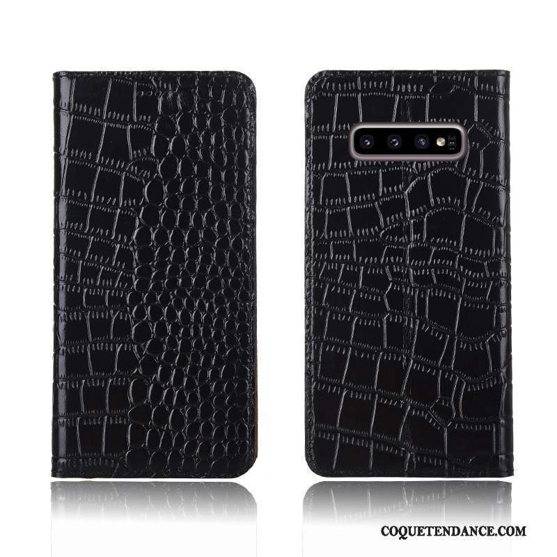 Samsung Galaxy S10+ Coque Fluide Doux Nouveau Crocodile Cuir Véritable De Téléphone