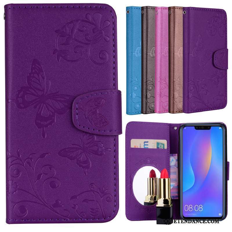 Samsung Galaxy S10+ Coque Marron Fleurs De Papillons Carte Étui Incassable