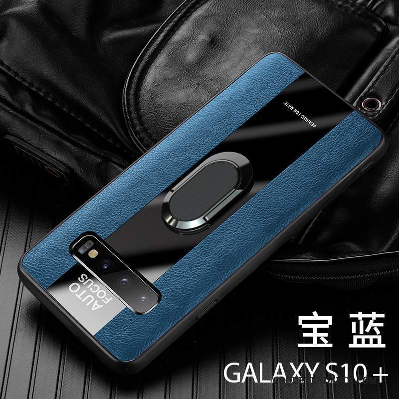 Samsung Galaxy S10+ Coque Nouveau Membrane Très Mince Anneau Bleu