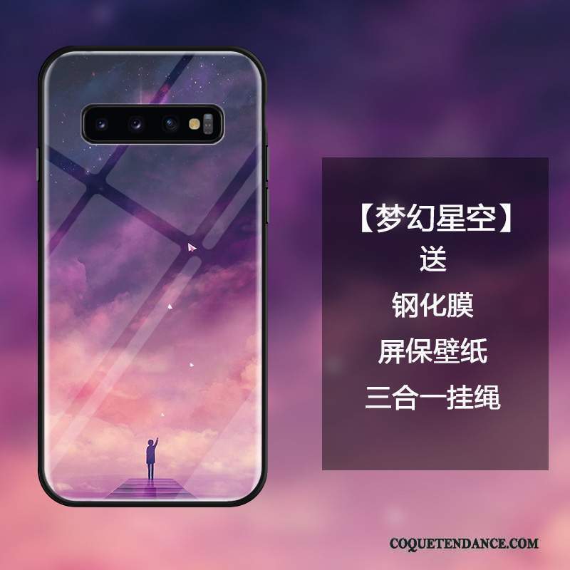 Samsung Galaxy S10 Coque Protection Noir Tendance Verre Trempé Rêver