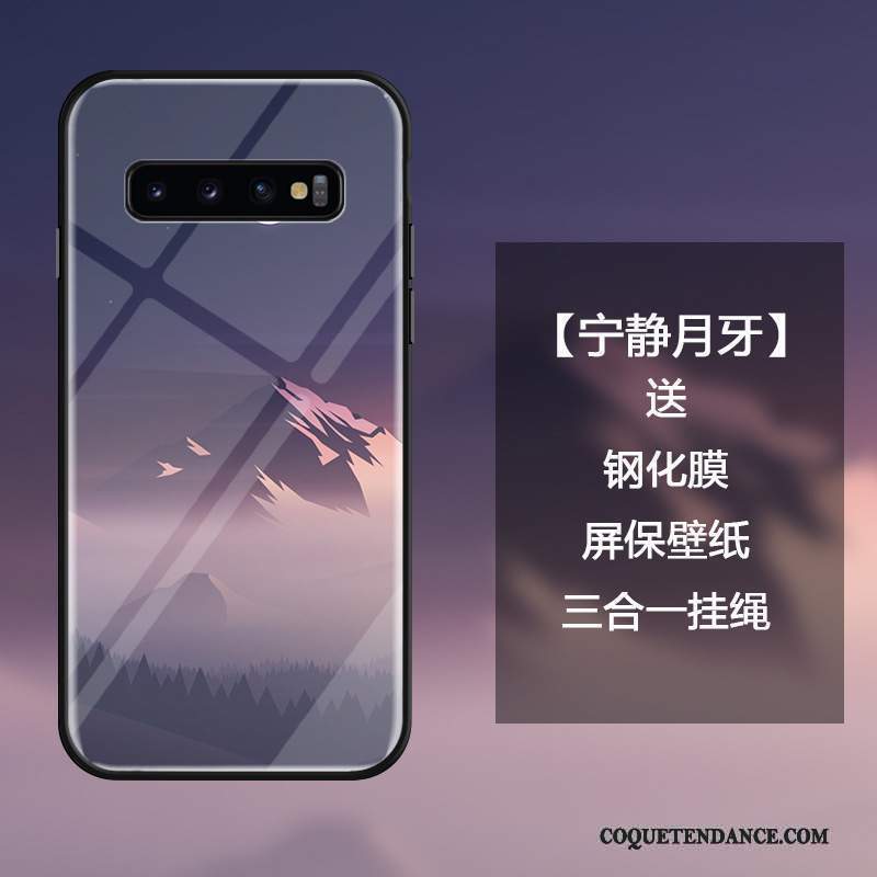 Samsung Galaxy S10 Coque Protection Noir Tendance Verre Trempé Rêver