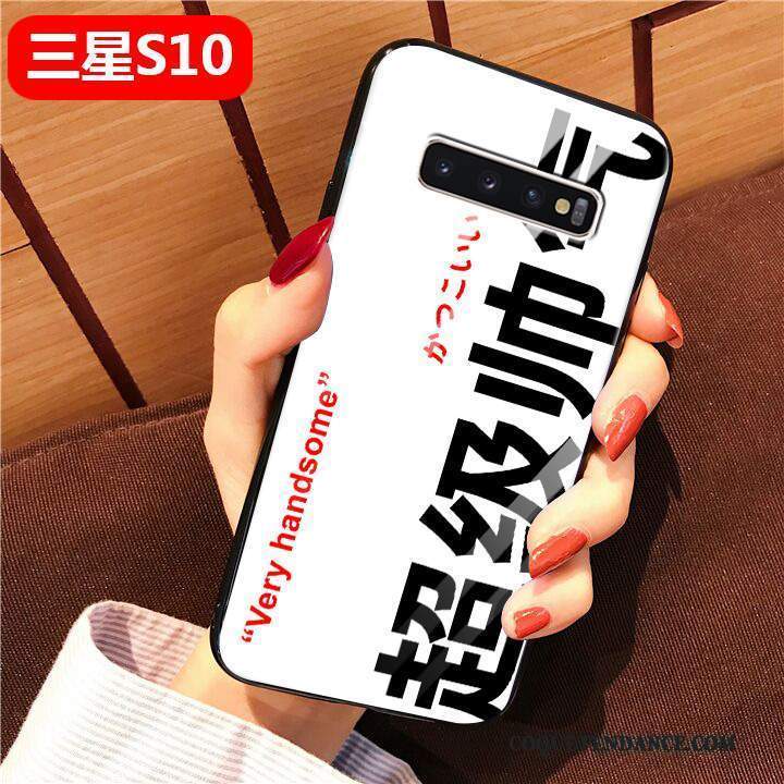 Samsung Galaxy S10 Coque Protection Verre Net Rouge Amoureux Créatif