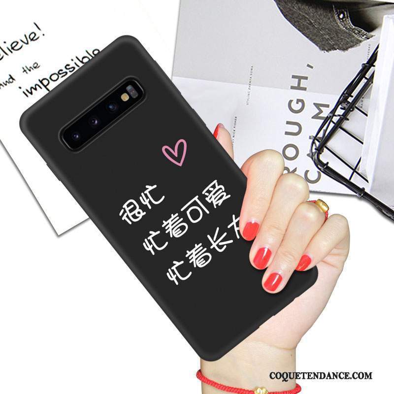 Samsung Galaxy S10 Coque Tendance Étui Silicone Noir Protection