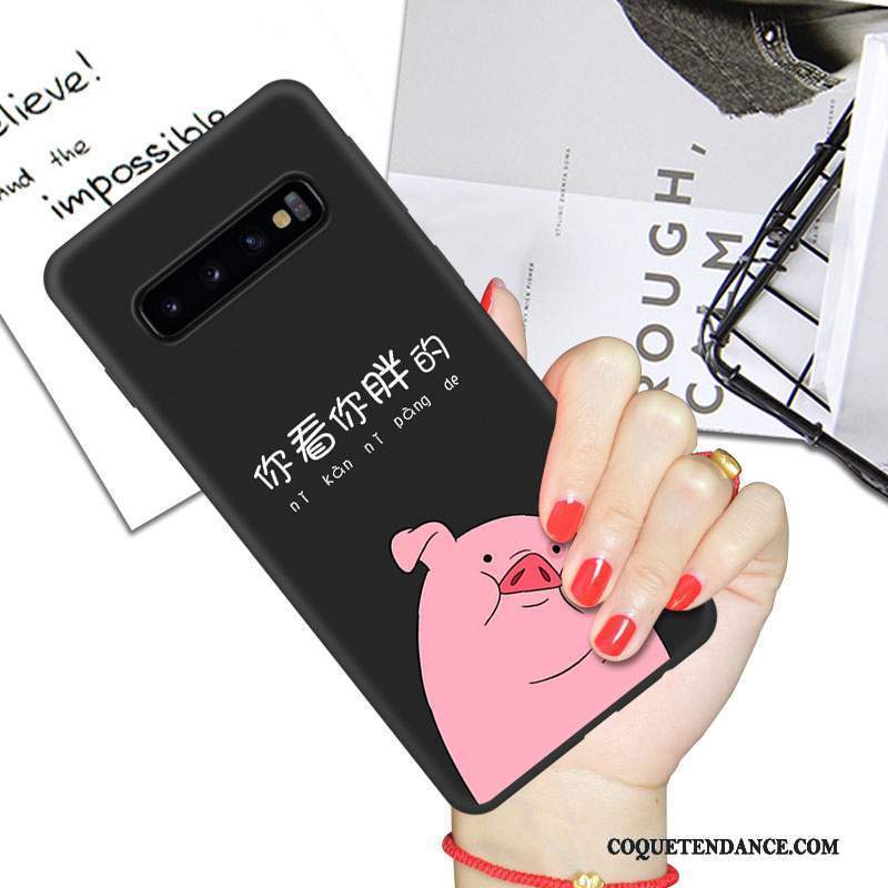 Samsung Galaxy S10 Coque Tendance Étui Silicone Noir Protection