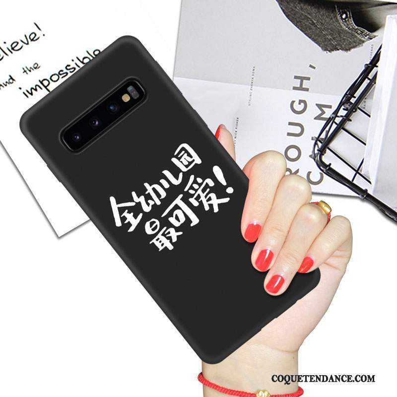 Samsung Galaxy S10 Coque Tendance Étui Silicone Noir Protection